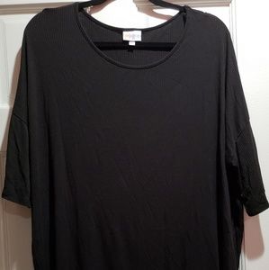 LuLaRoe Black Ribbed Irma XL - NWOT